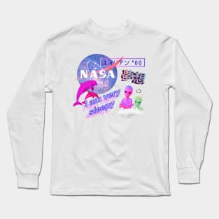 Nasa aliens vaporwave Long Sleeve T-Shirt